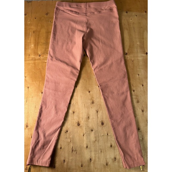 Moto Jeggings Distressed Ribbed Knee Detail Zipper Ankle Pale PinkMedium - Picture 6 of 7